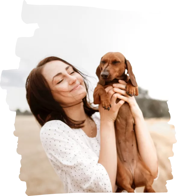 Happy Woman with Dog